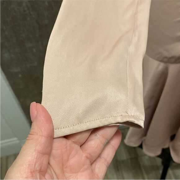 Zimmermann 100% viscose Elegant Pink Long Sleeve ruched Dress, S - Picture 6 of 13